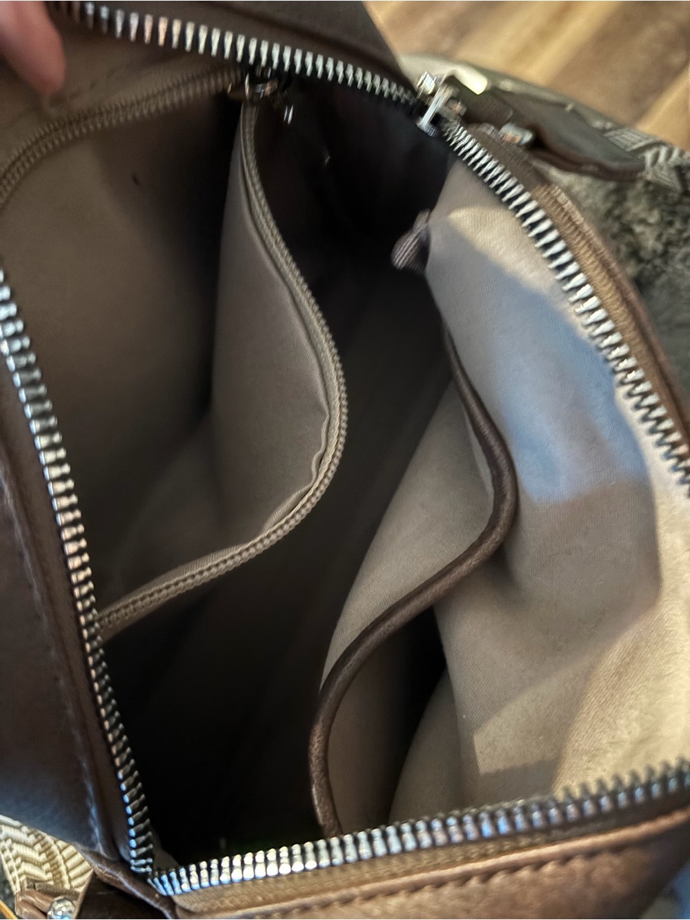 Dark Brown crossbody  Bag with Patterned Strap - Picture 4 of 4
